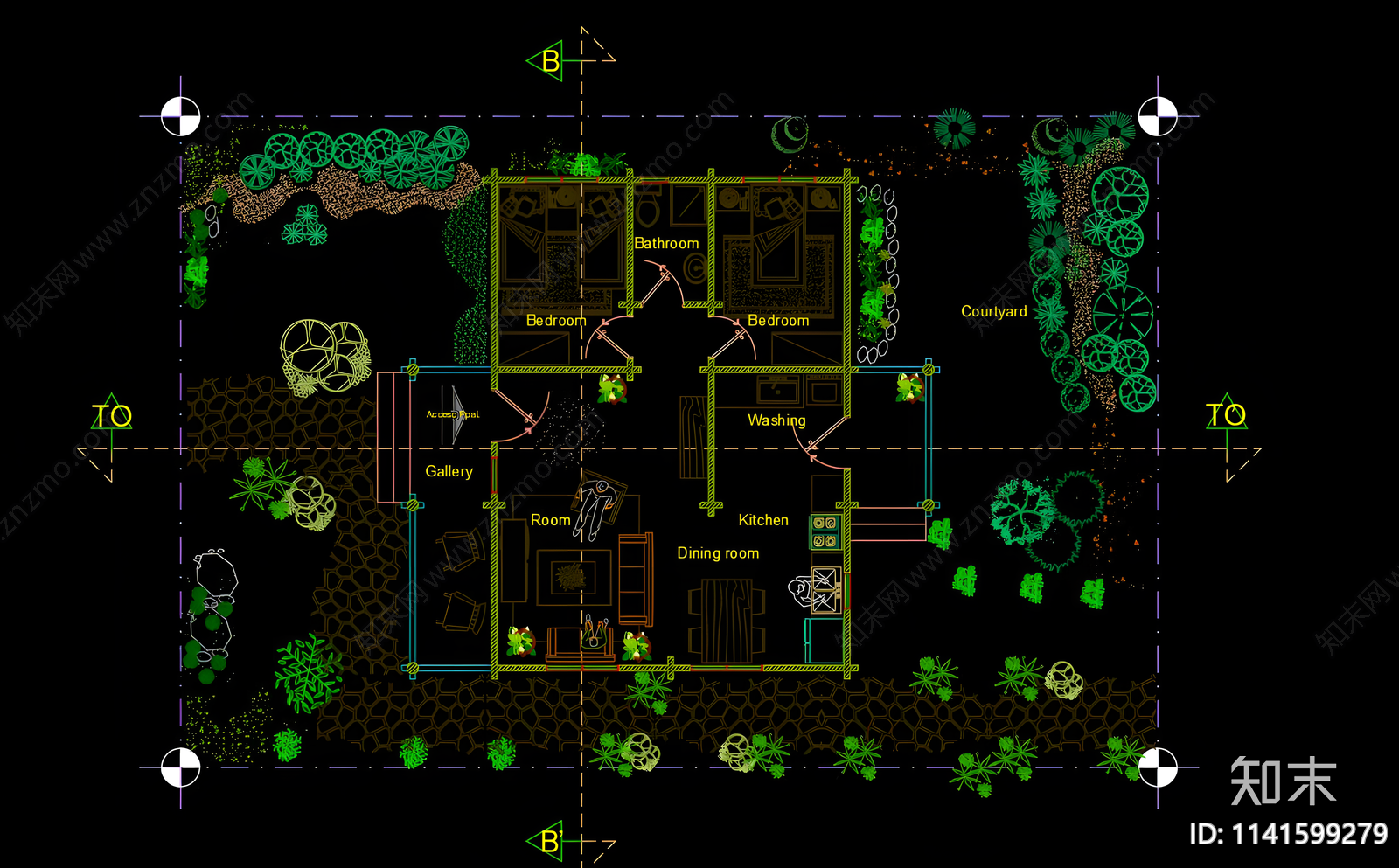 小木屋景观建筑施工图下载【ID:1141599279】