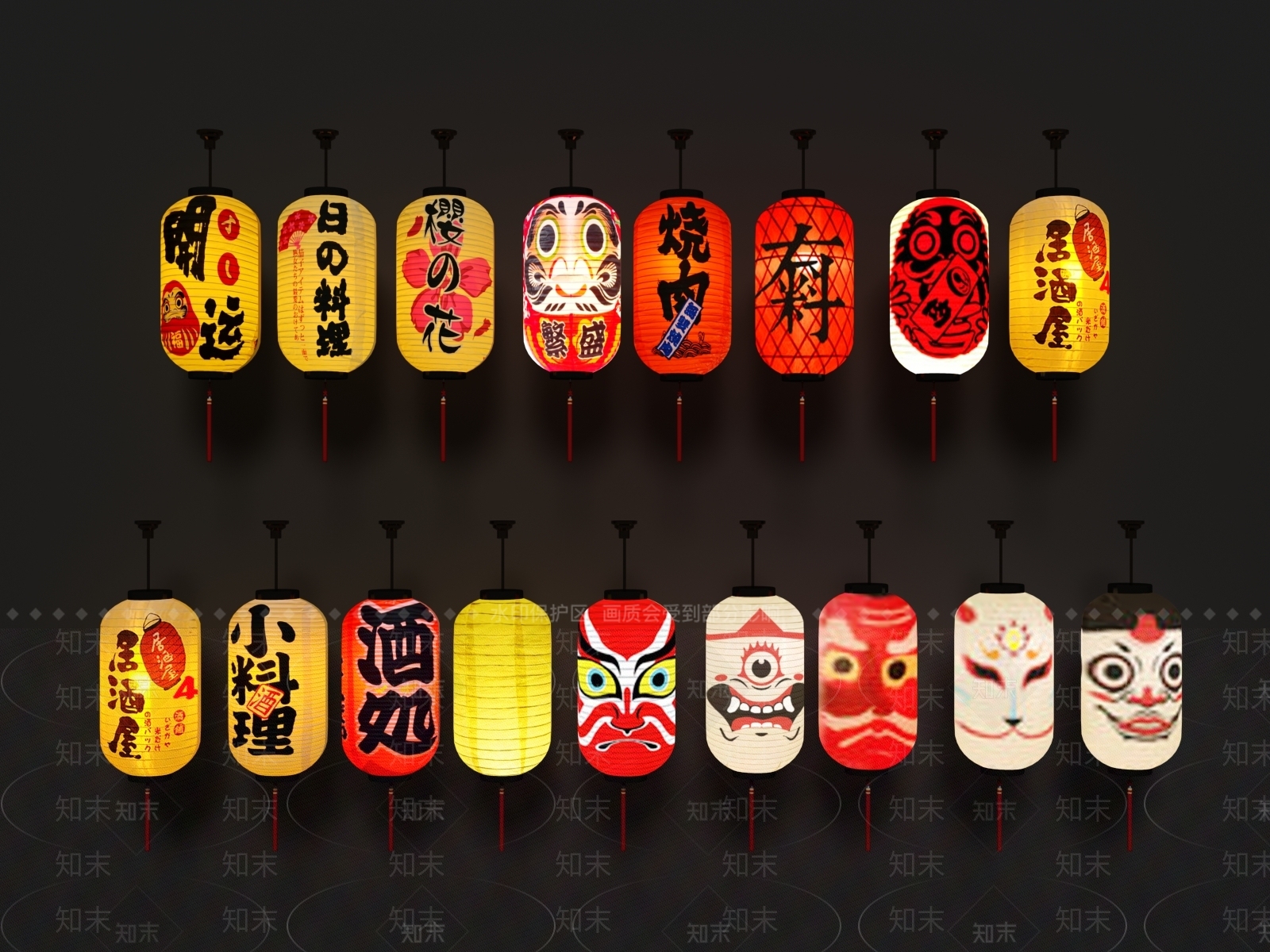 日式灯笼SU模型草图