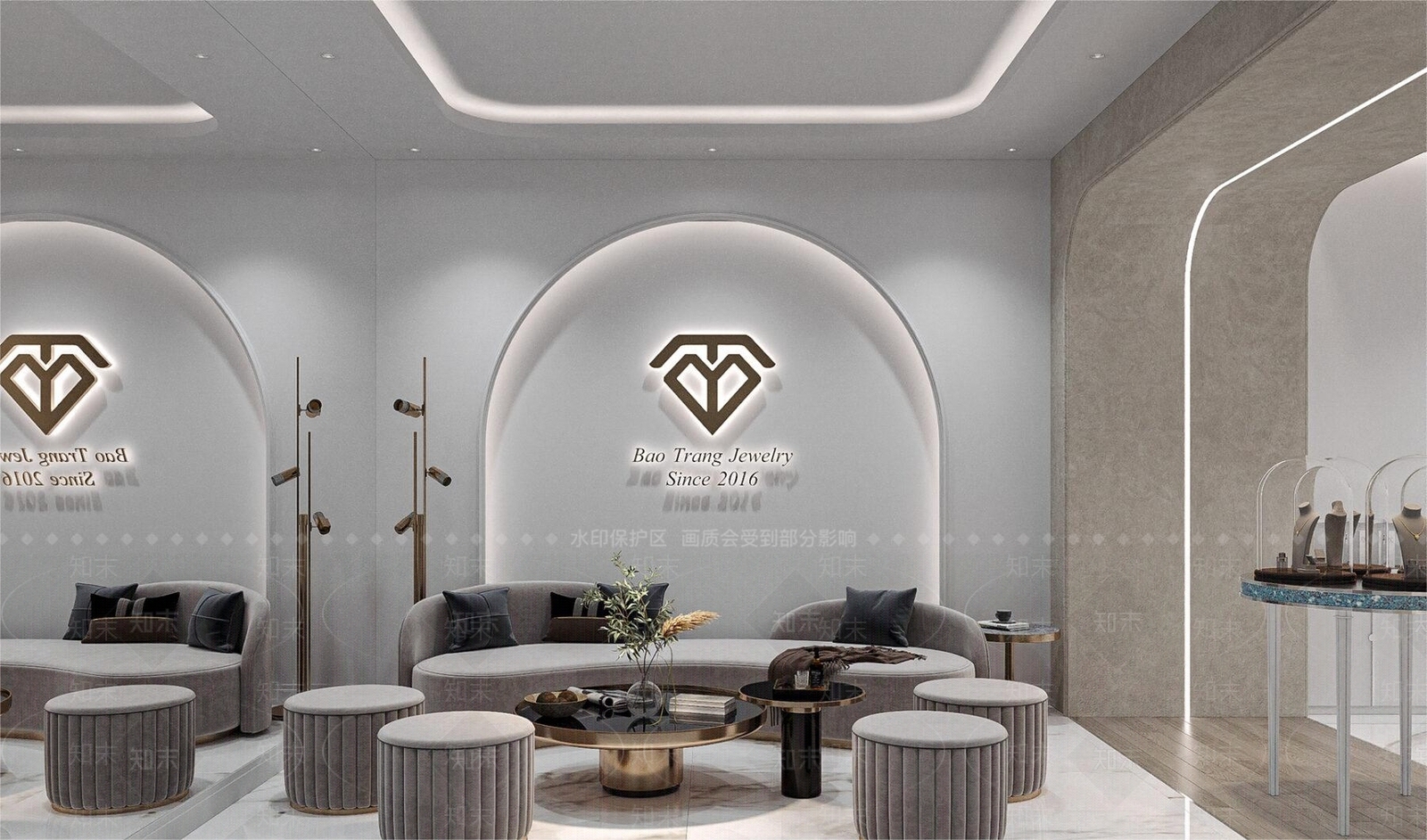 现代珠宝店3D模型下载【ID:1141608642】