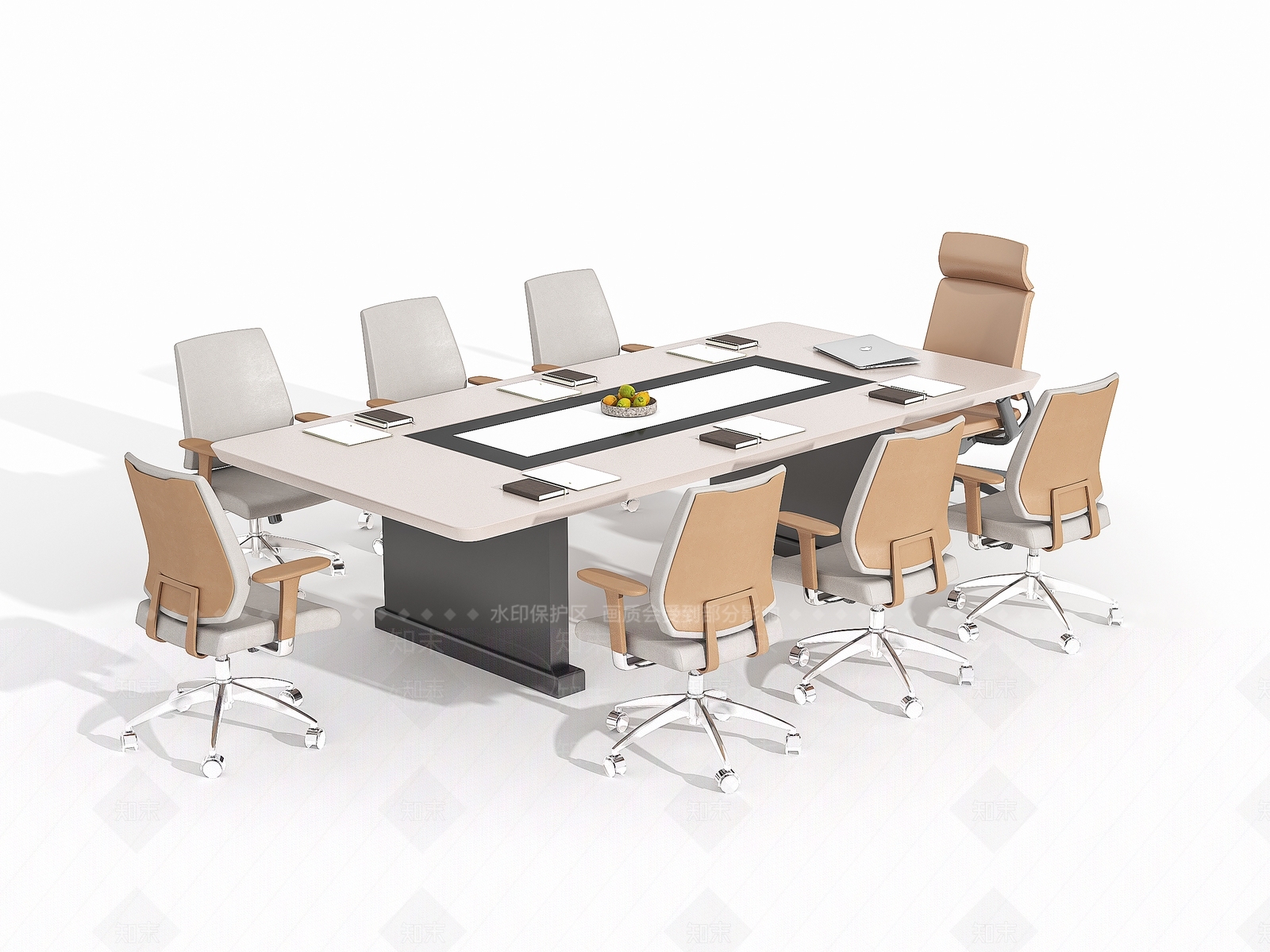 现代会议桌椅3D模型下载【ID:1141610402】