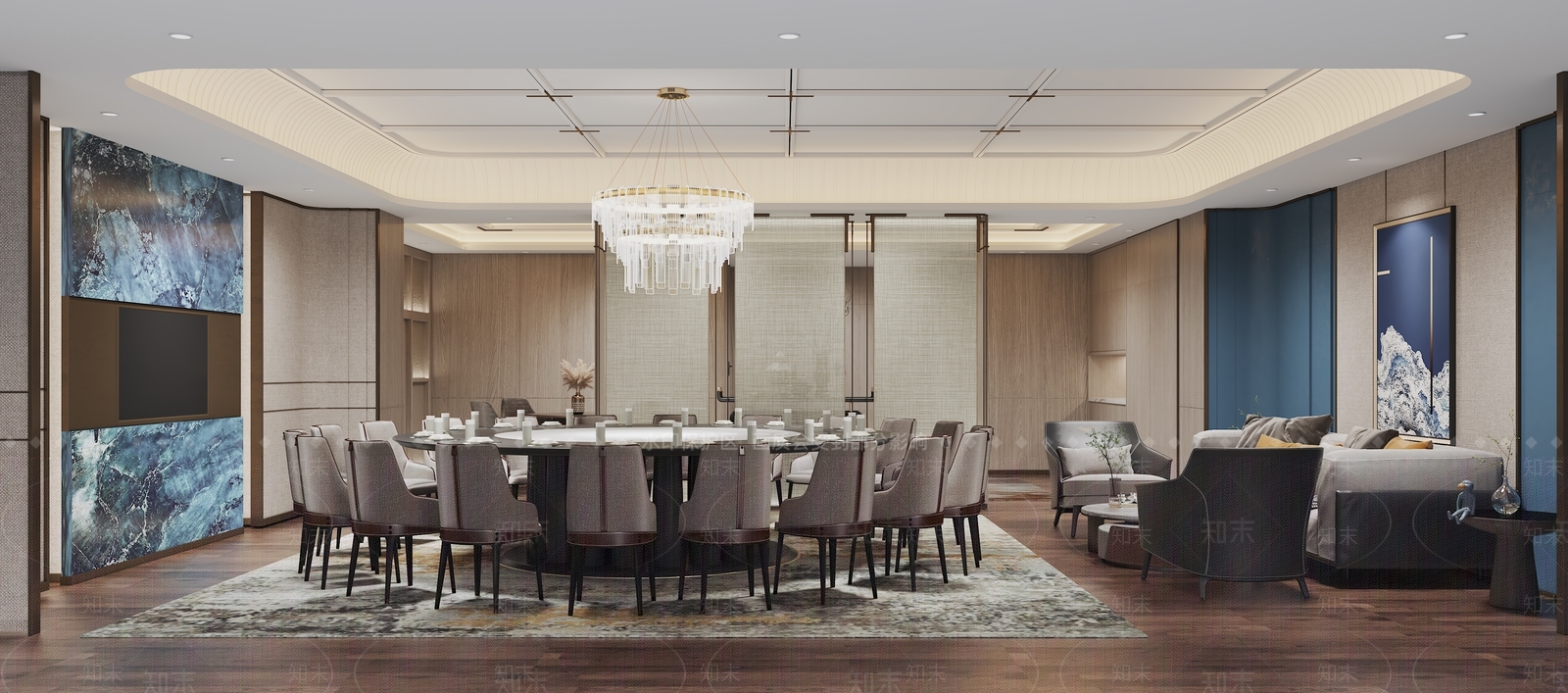 新中式餐厅包厢3D模型下载【ID:1141614815】_知末3d模型网