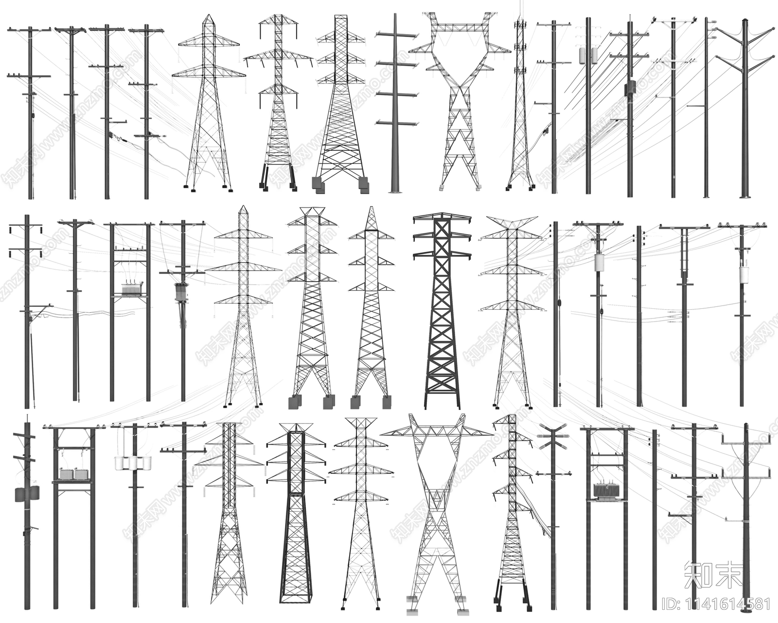 电线杆3D模型下载【ID:1141614581】