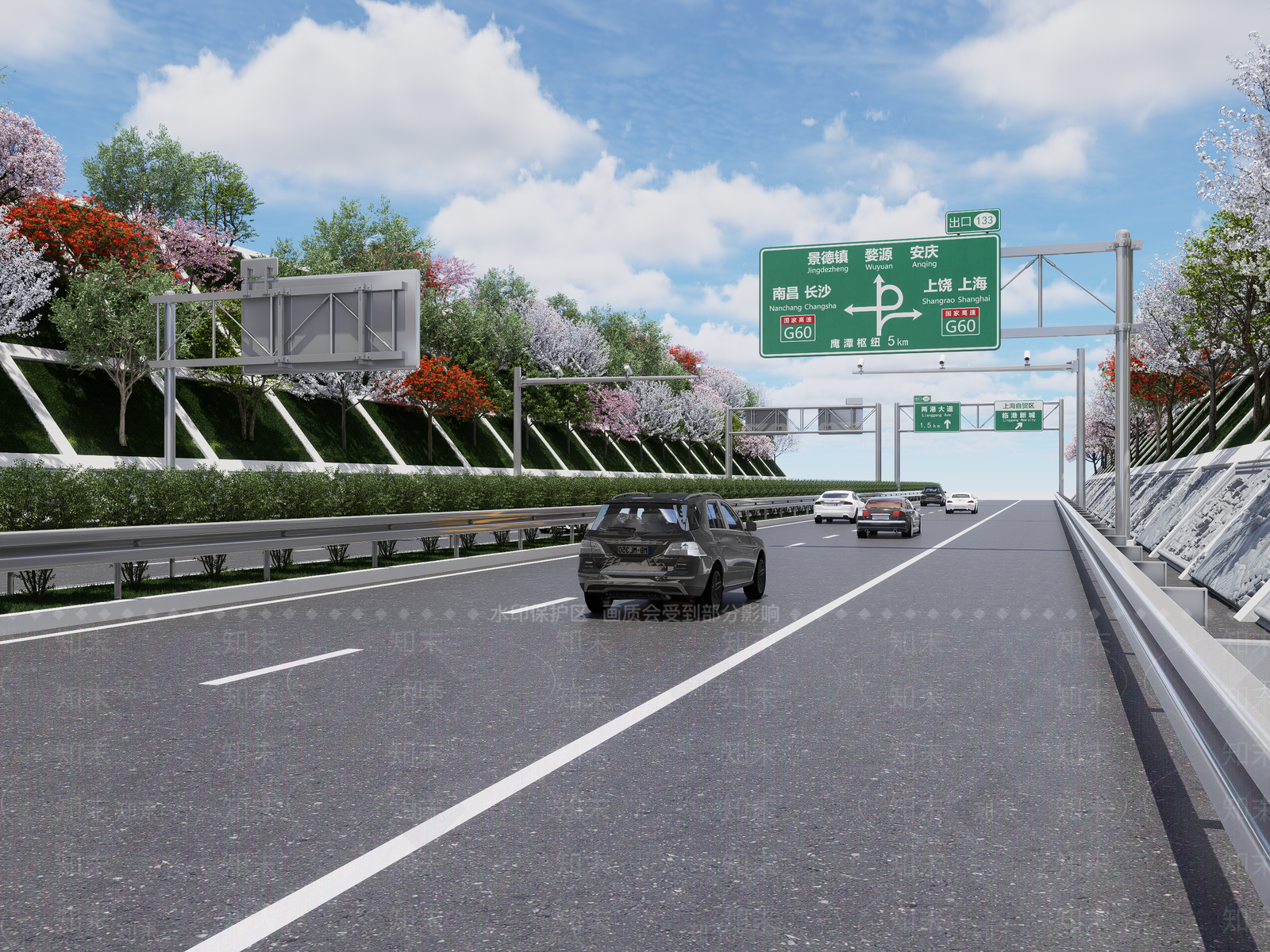 现代高速公路SU模型下载【ID:1141623267】
