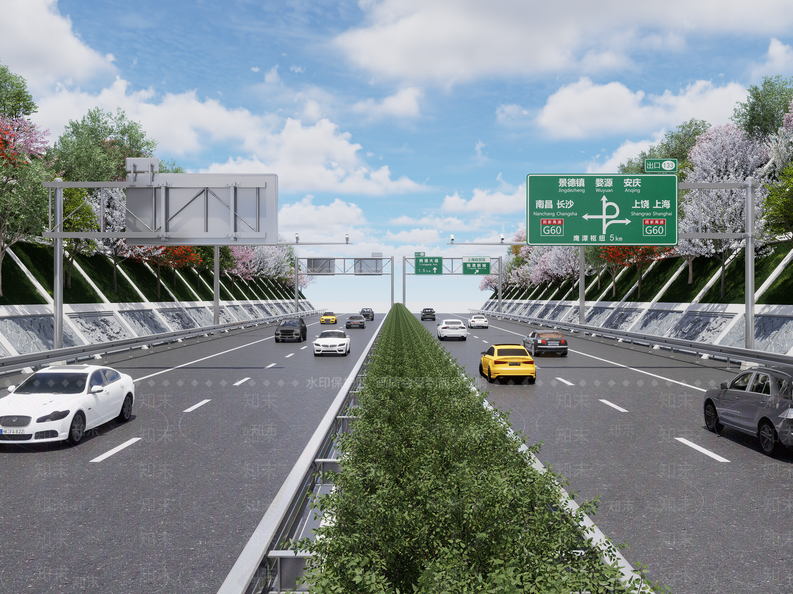 现代高速公路SU模型下载【ID:1141623267】
