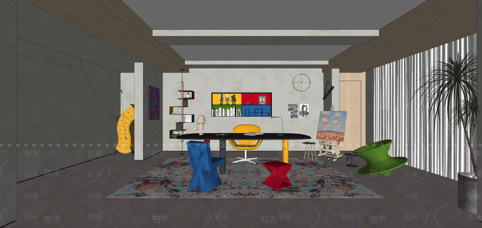 现代儿童玩具房SU模型下载【ID:1215201403】