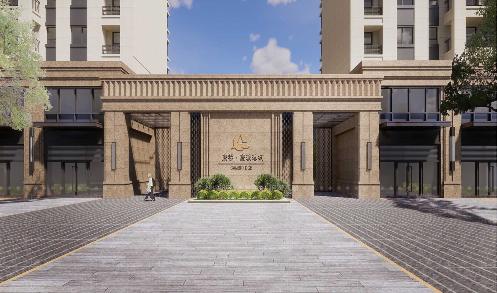 古典风格小区入口大门SU模型下载【ID:1141623457】