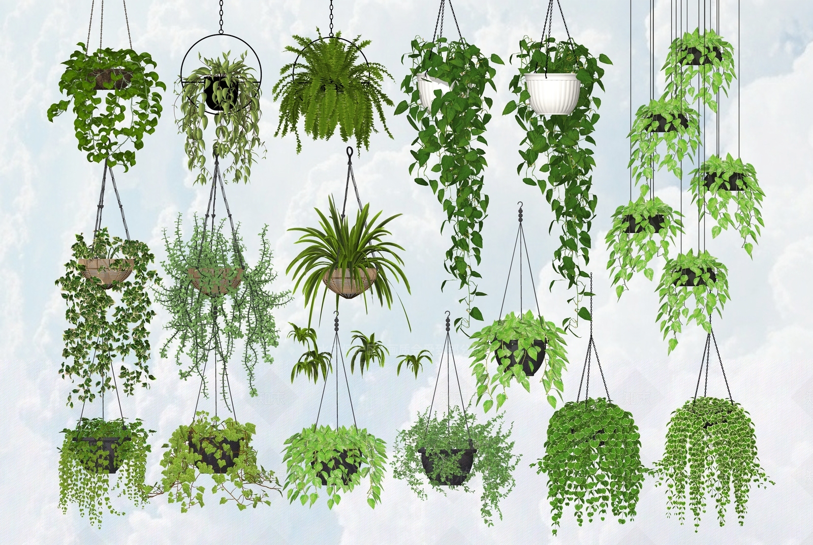 吊篮盆栽SU模型下载【ID:1141627428】