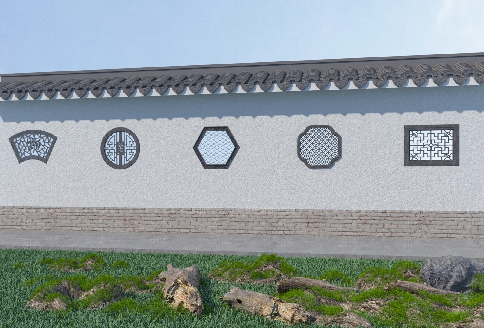 中式景墙3D模型下载【ID:1141628670】