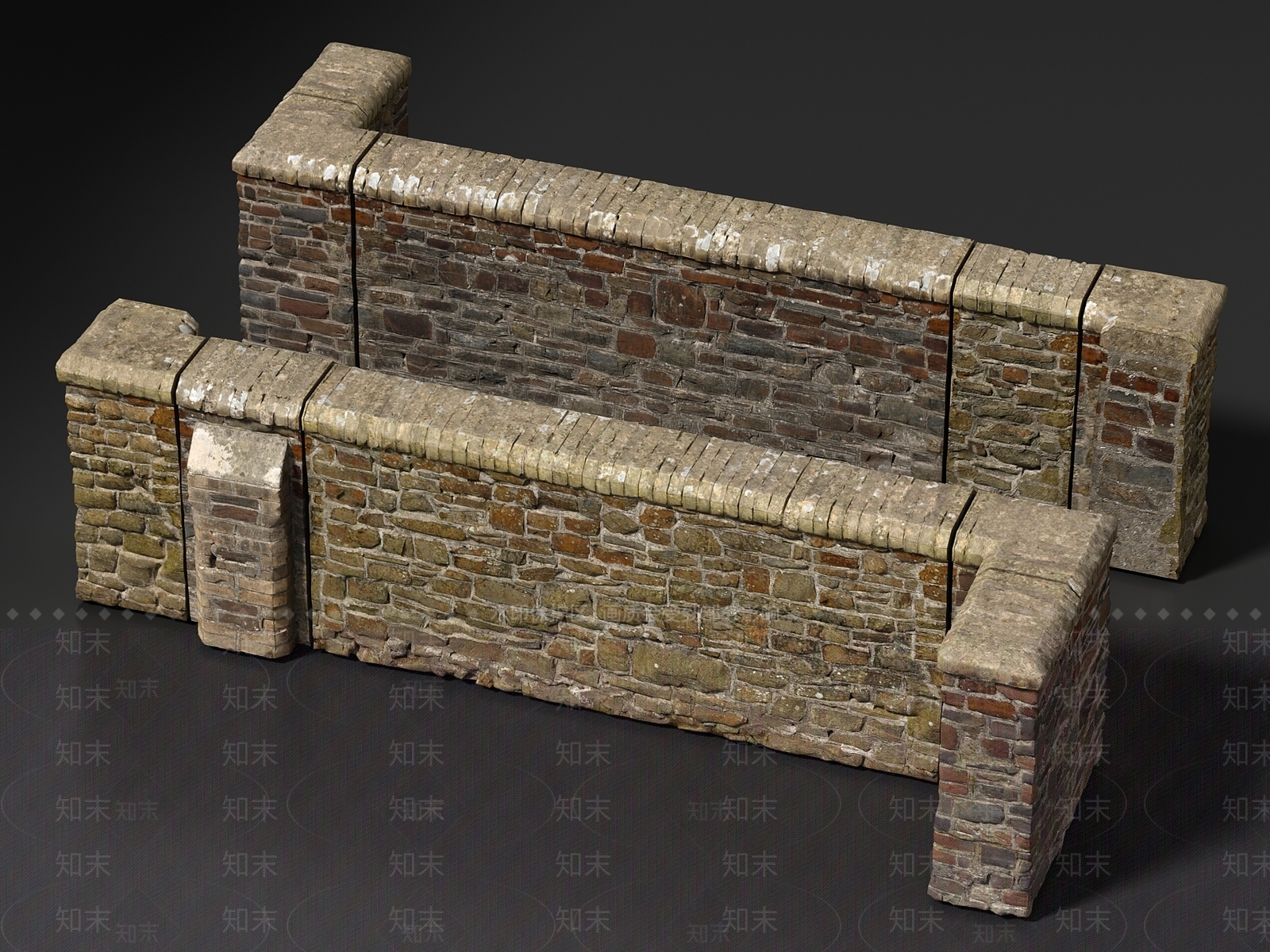 现代石头围墙SU模型下载【ID:1141715643】