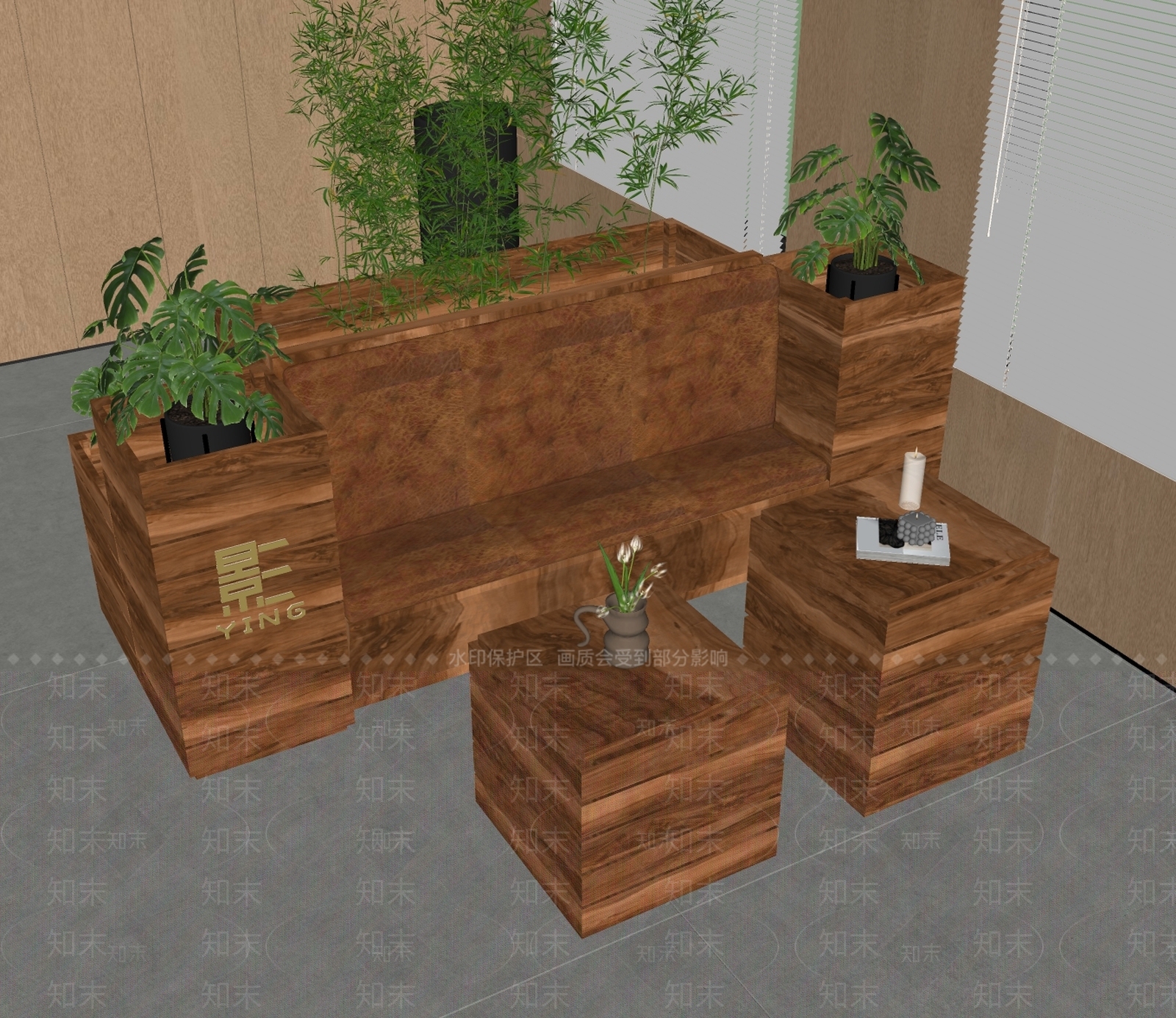 侘寂风卡座沙发SU模型下载【ID:1141629924】