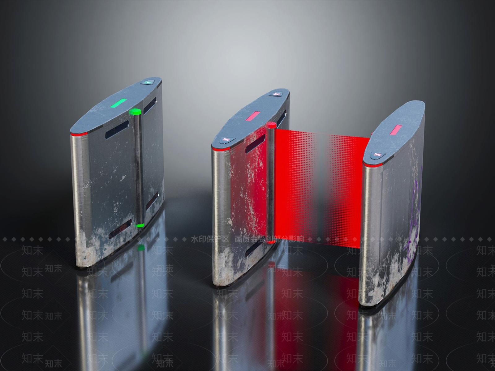 安检口3D模型下载【ID:1141635808】