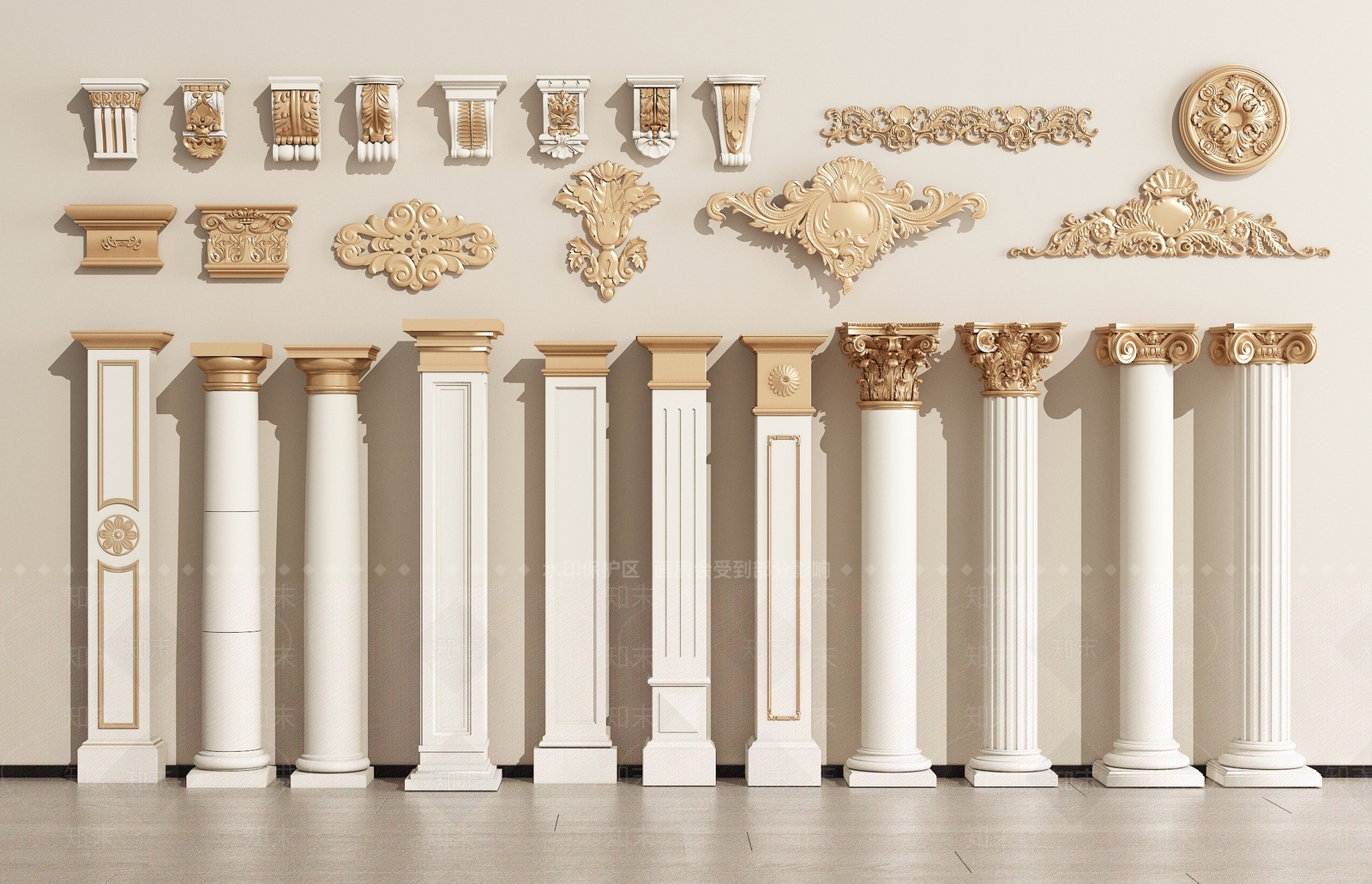 欧式罗马柱SU模型下载【ID:1141638520】