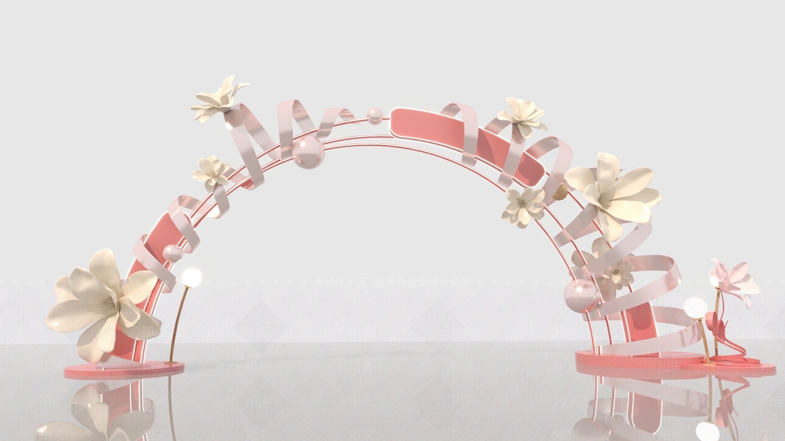 现代花艺拱门美陈SU模型下载【ID:1141640610】