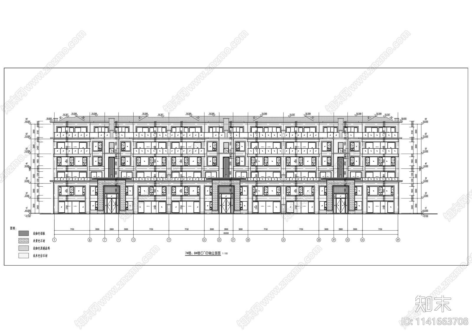 住宅建筑cad施工图下载【ID:1141663708】