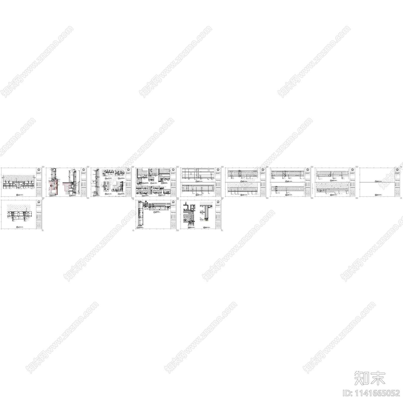 墙体隔墙节点cad施工图下载【ID:1141665052】