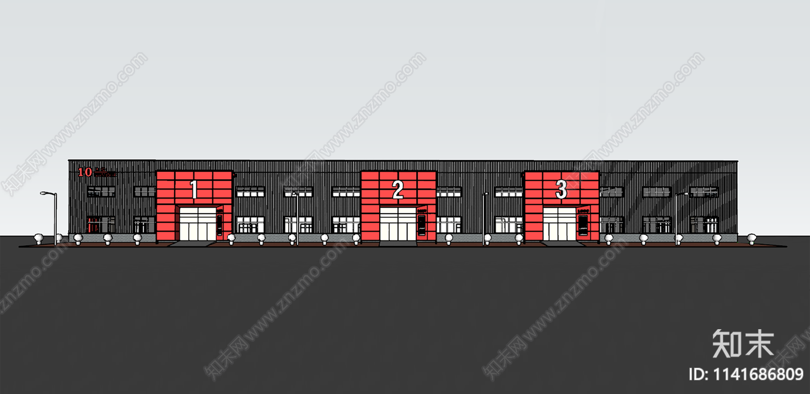 现代厂房SU模型下载【ID:1141686809】