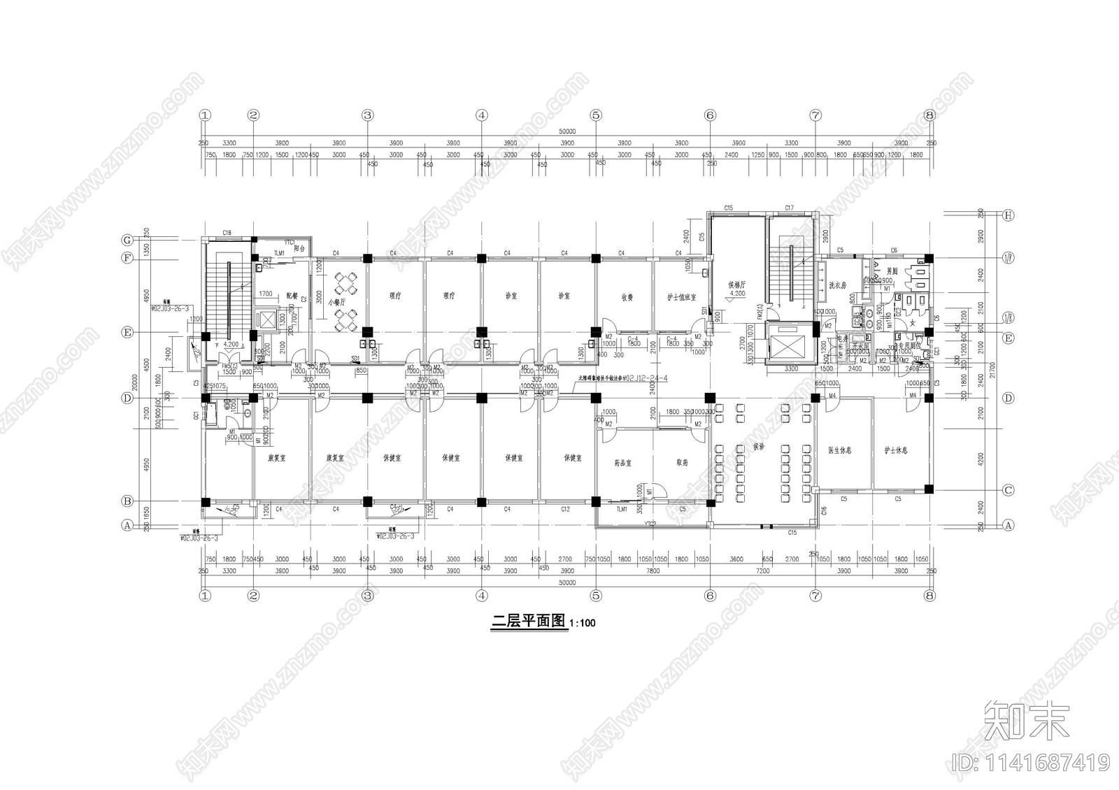 社会福利院建筑cad施工图下载【ID:1141687419】