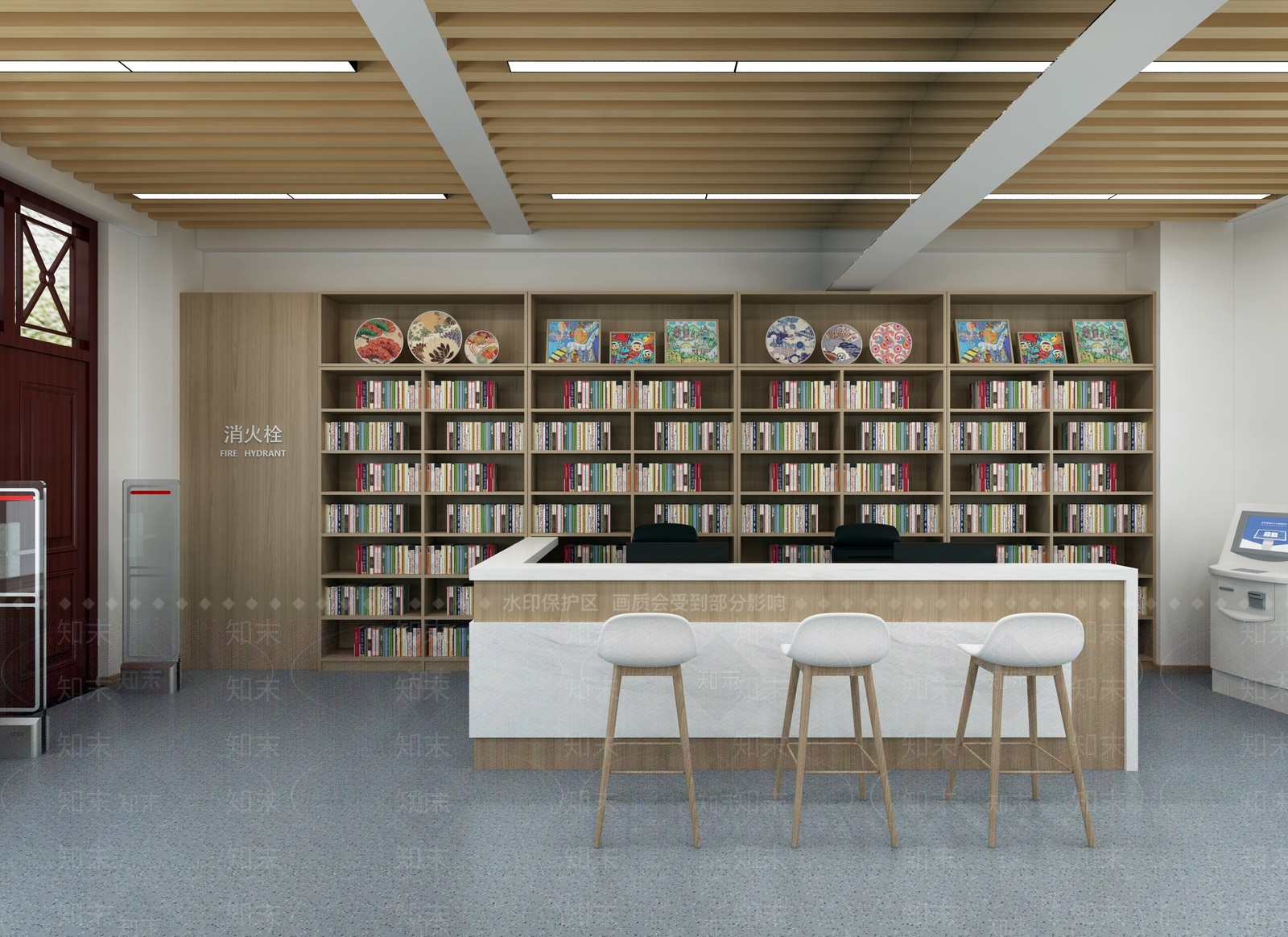现代图书馆3D模型下载【ID:1213929503】