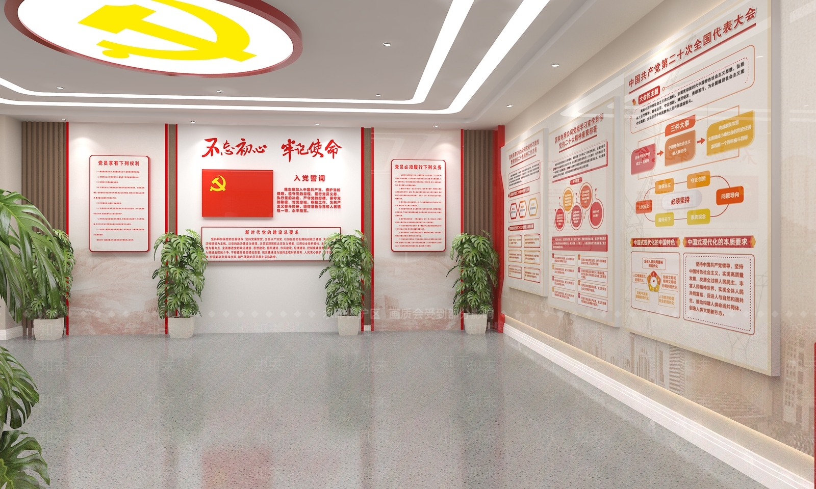 现代党建展厅SU模型下载【ID:1141698572】