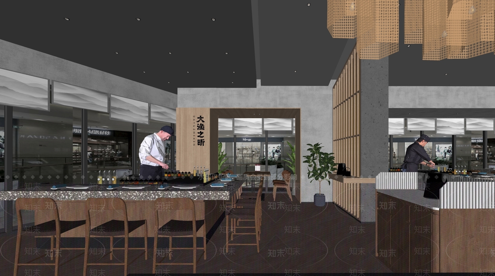 现代日韩料理店SU模型下载【ID:1141698758】