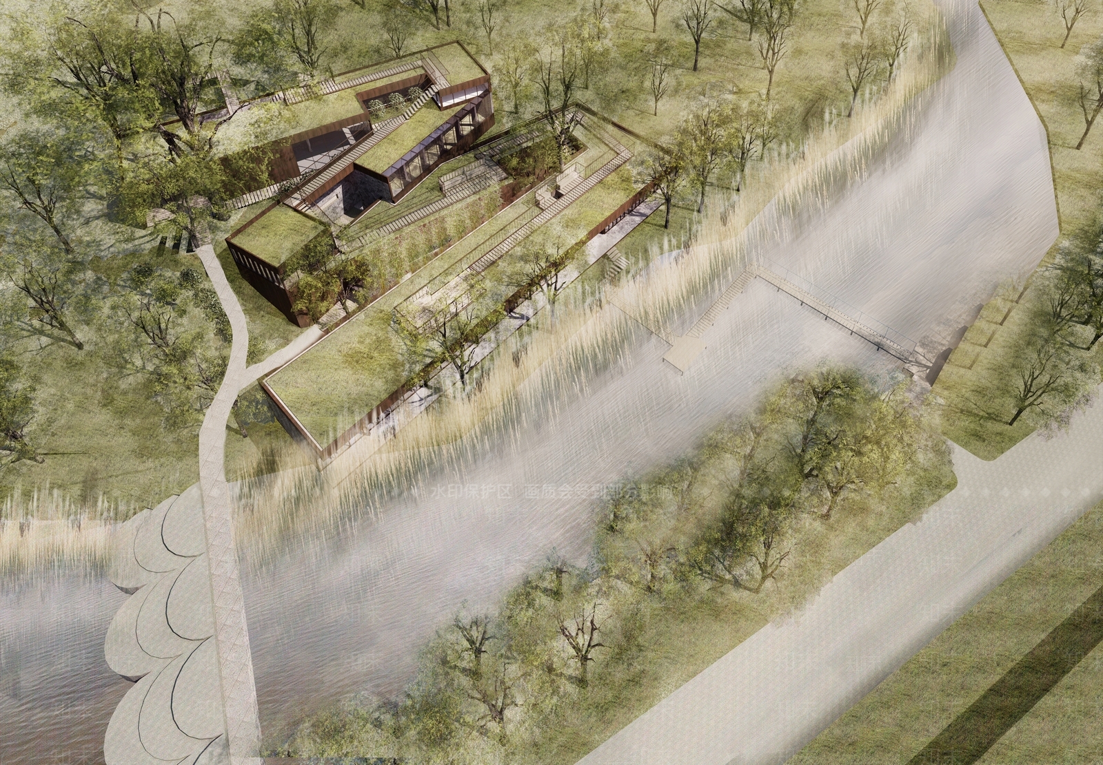 现代展览馆建筑SU模型下载【ID:1141703602】