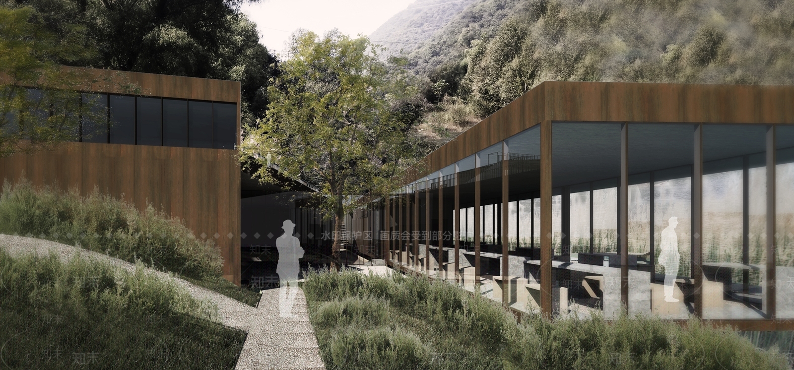 现代展览馆建筑SU模型下载【ID:1141703602】