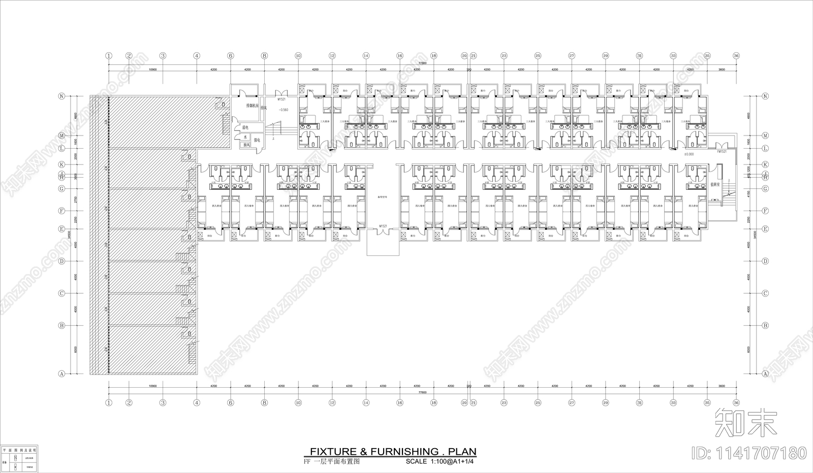 学生宿舍室内装修施工图下载【ID:1141707180】