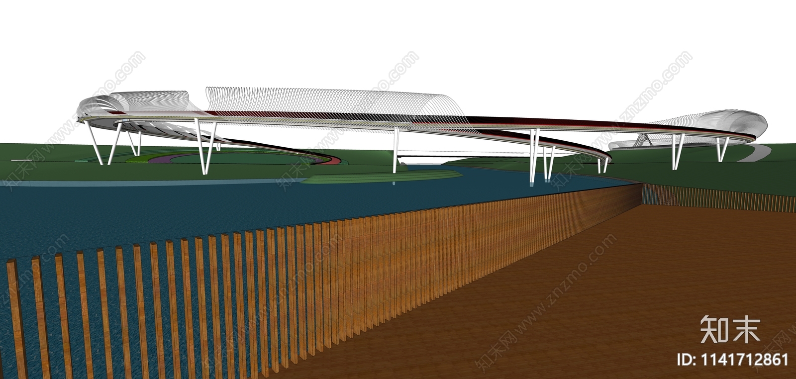 现代景观桥SU模型下载【ID:1141712861】