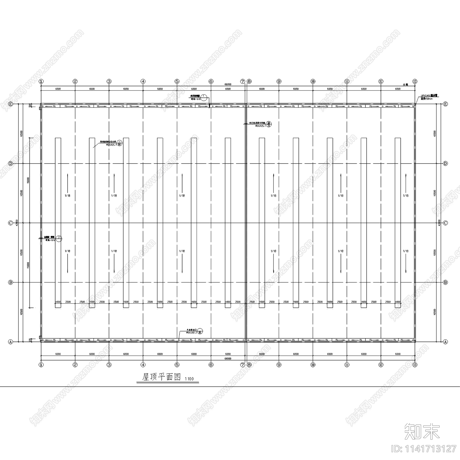 二层工业车间厂房建筑cad施工图下载【ID:1141713127】