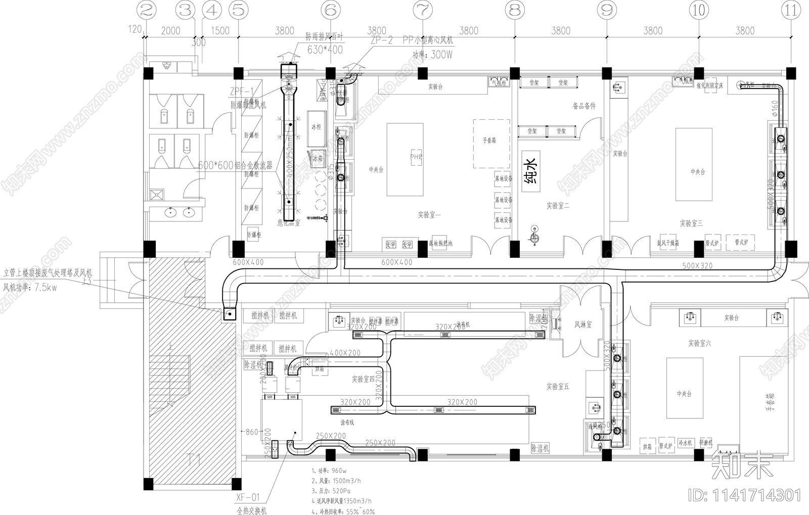 检测分析物理实验室装修全套cad施工图下载【ID:1141714301】