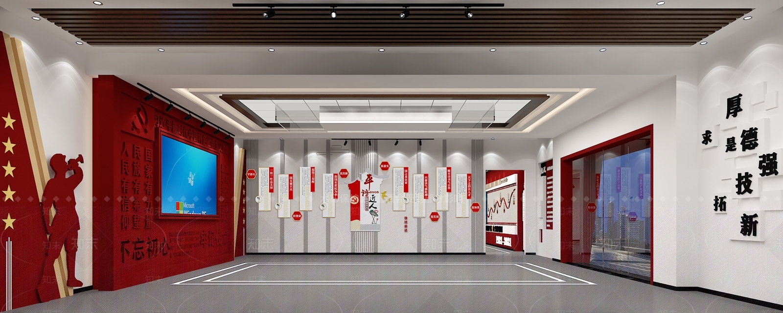 现代党建展厅SU模型下载【ID:1141714508】