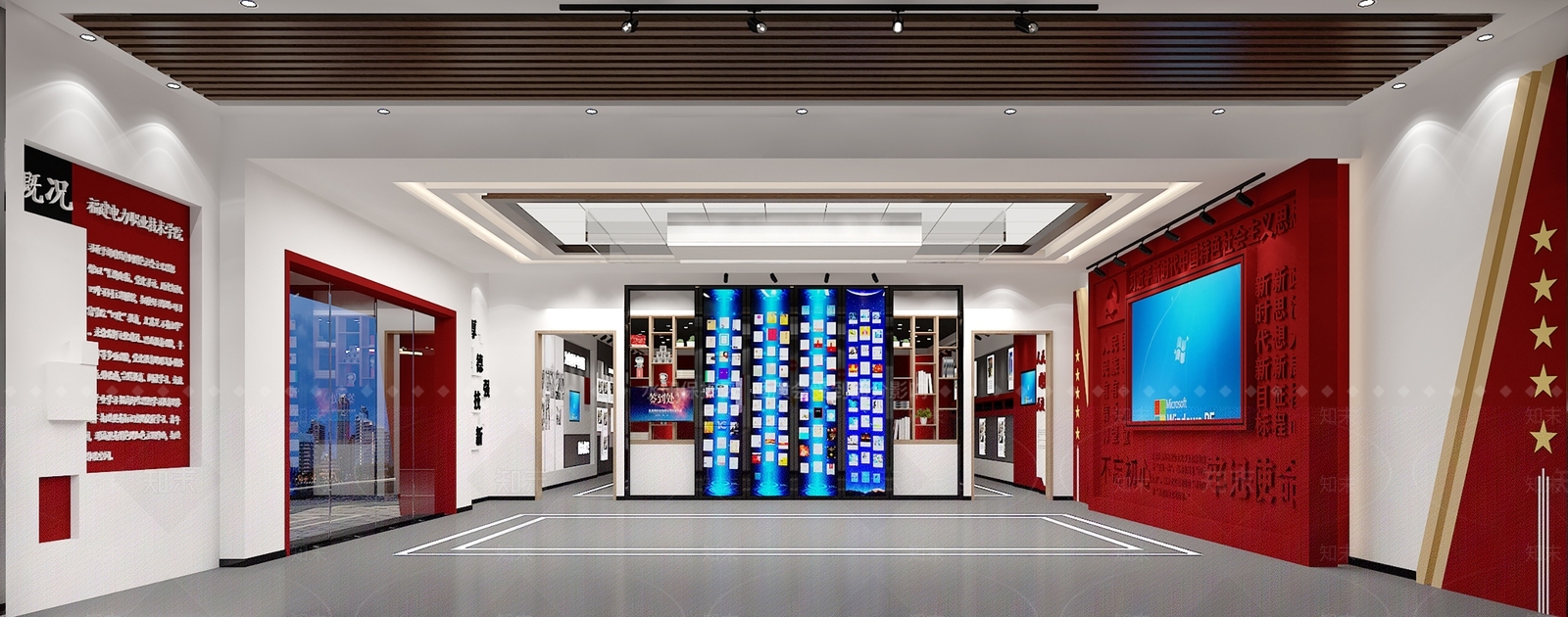 现代党建展厅SU模型下载【ID:1141714508】