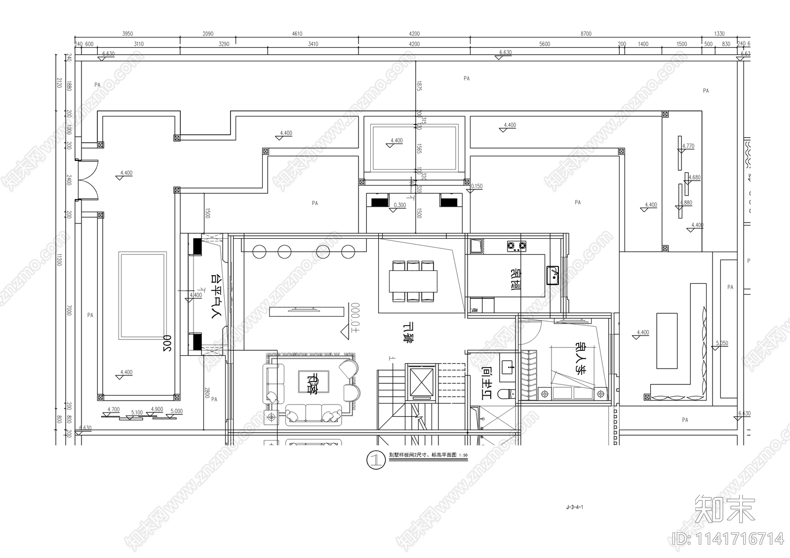 新中式别墅庭院景观cad施工图下载【ID:1141716714】