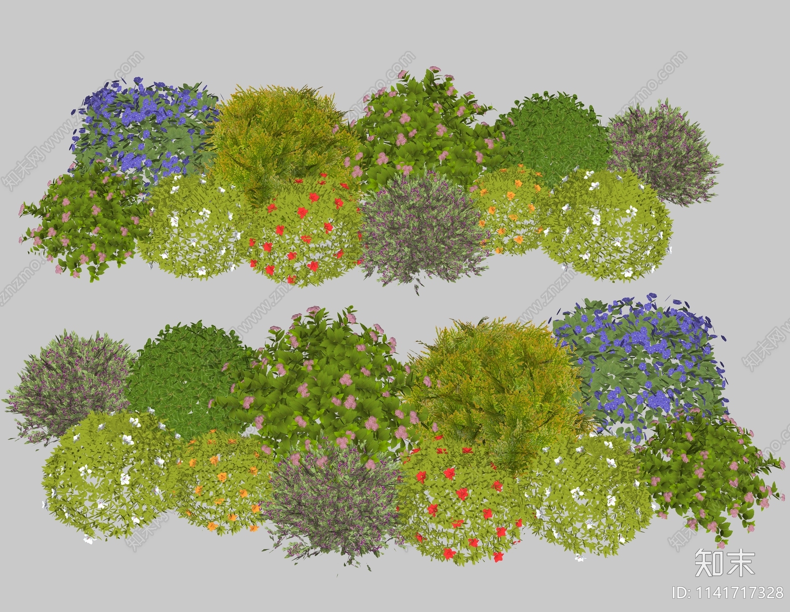 灌木球组合SU模型下载【ID:1141717328】