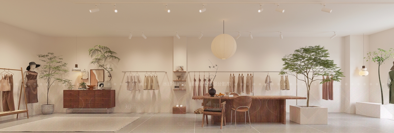侘寂奶油风服装店3D模型下载【ID:1141721488】