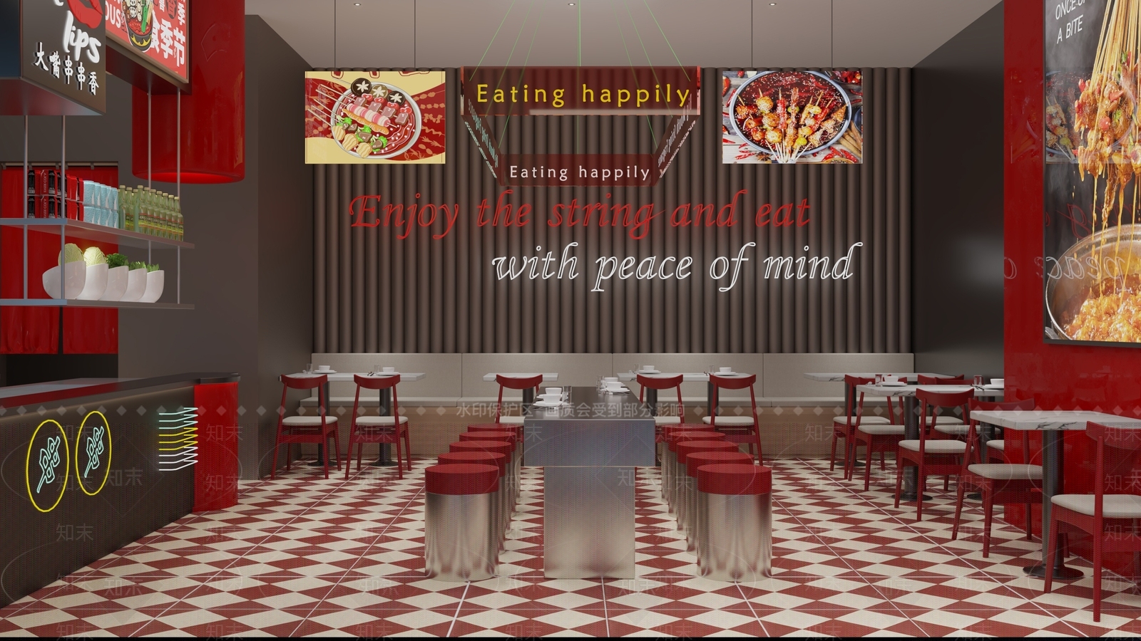 现代网红串串香3D模型下载【ID:1141719438】