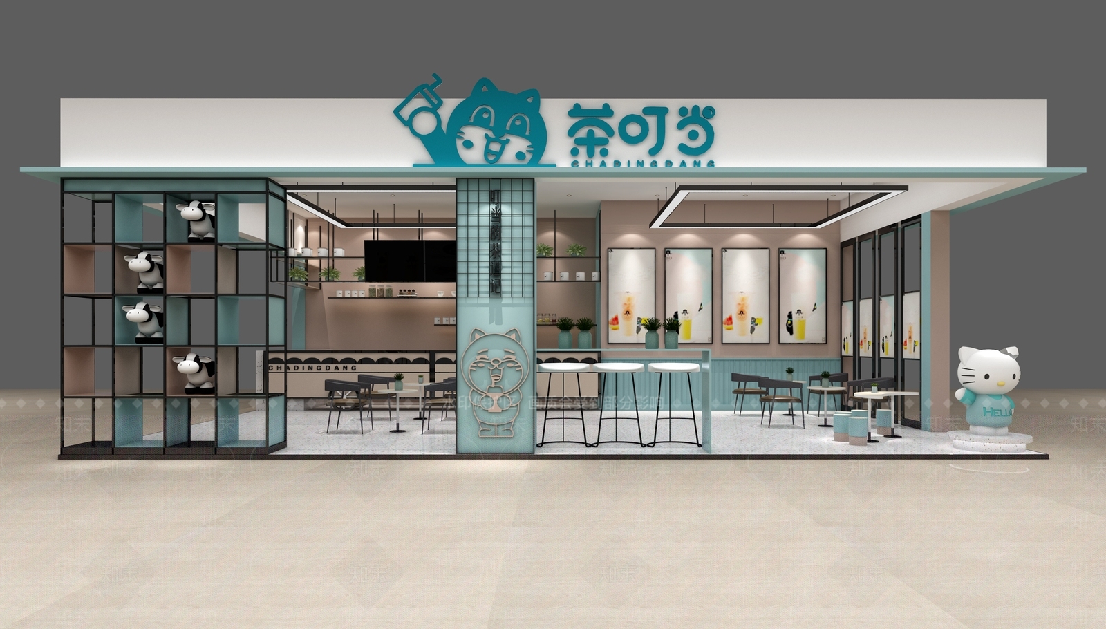 现代奶茶店3D模型下载【ID:1141723784】