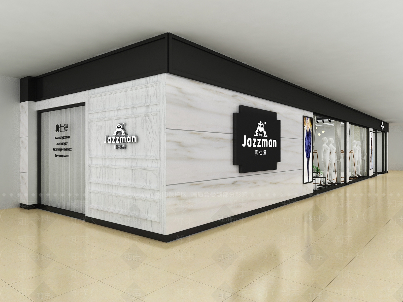 现代风格皮草店3D模型下载【ID:1141729287】