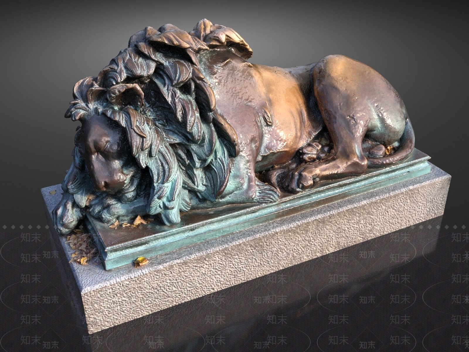 现代狮子雕塑摆件3D模型下载【ID:1141734127】