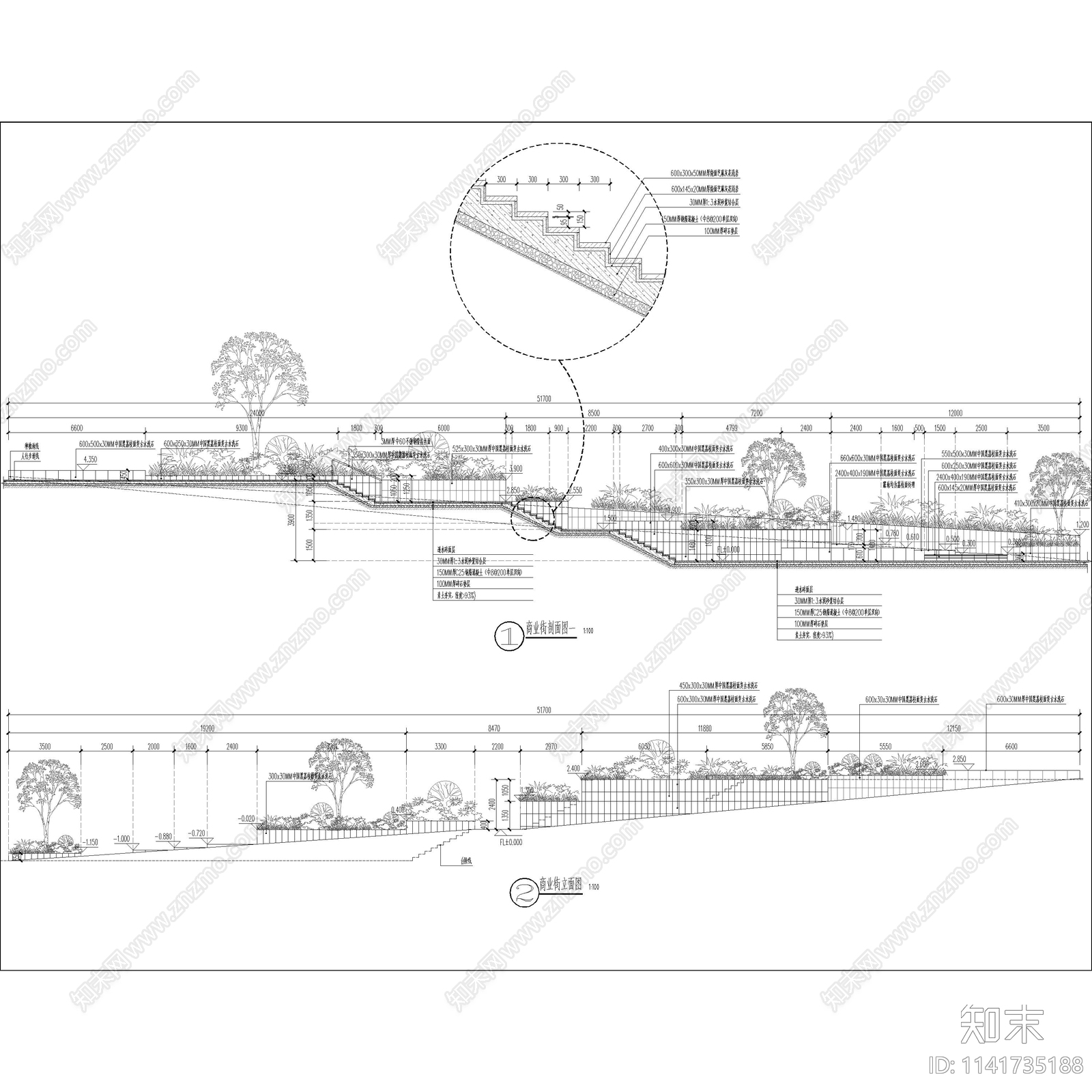 特色商业街详图cad施工图下载【ID:1141735188】