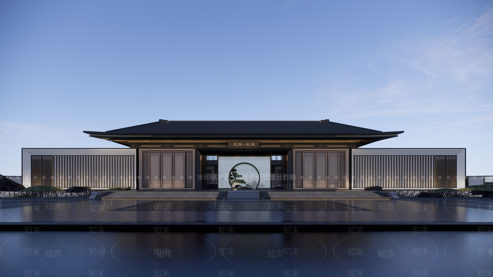新中式建发入口大门SU模型下载【ID:1141744915】_知末su模型网