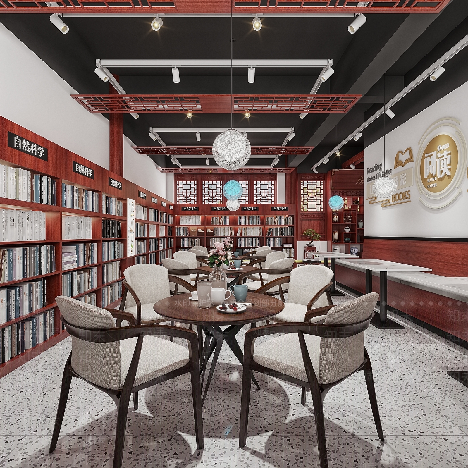新中式图书馆3D模型下载【ID:1141747086】
