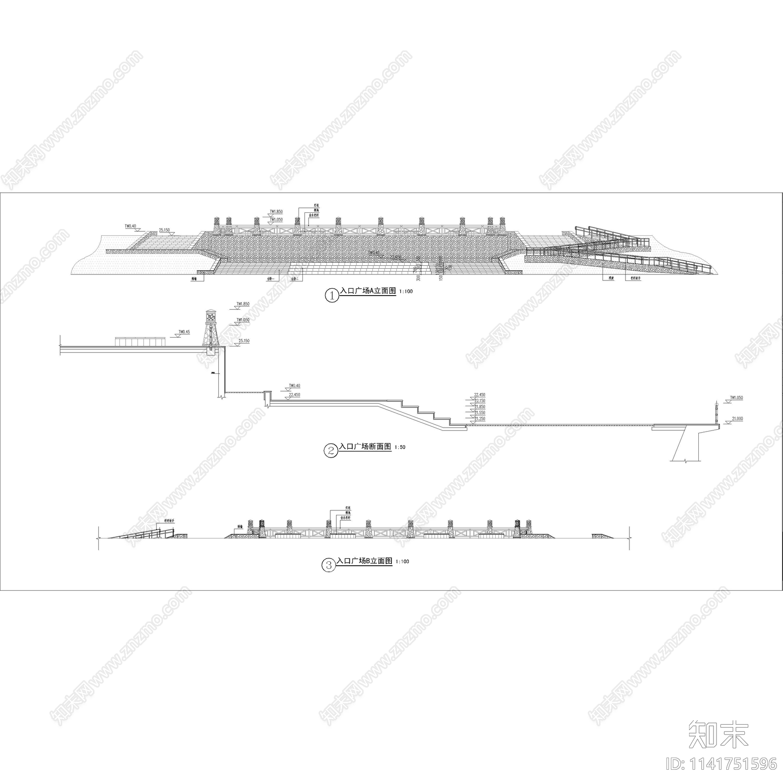 市民广场详图cad施工图下载【ID:1141751596】