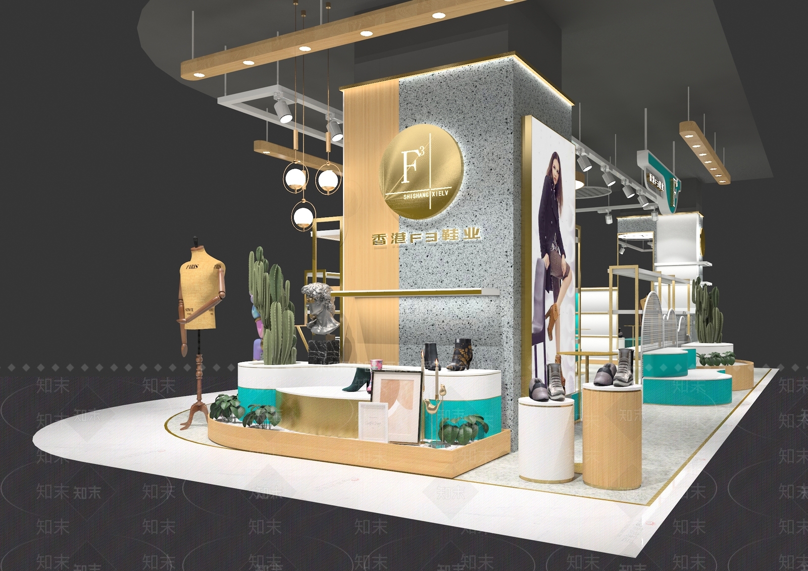 现代服装鞋店3D模型下载【ID:1141753099】