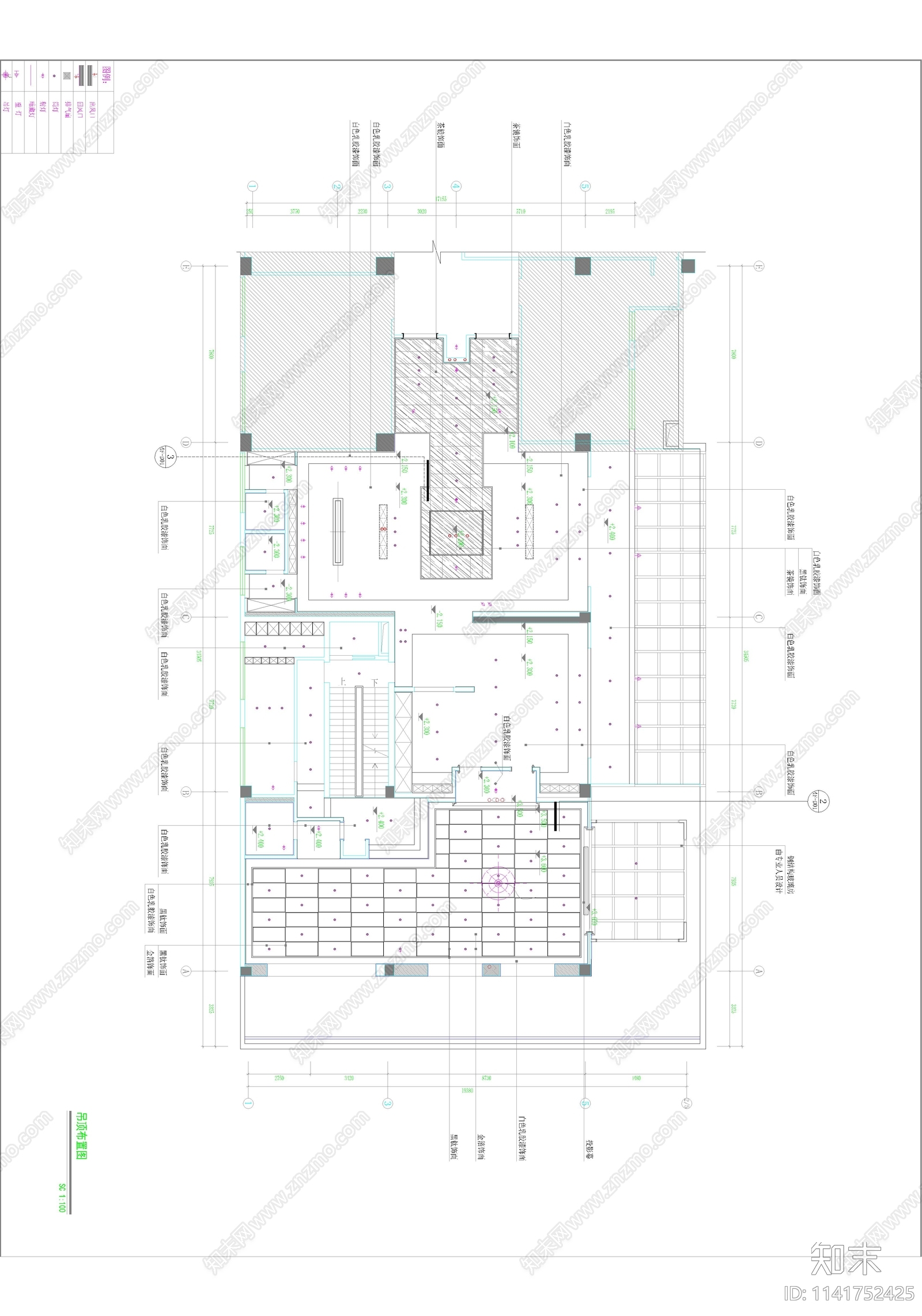 铭濠酒店四层茶会所室内装修cad施工图下载【ID:1141752425】