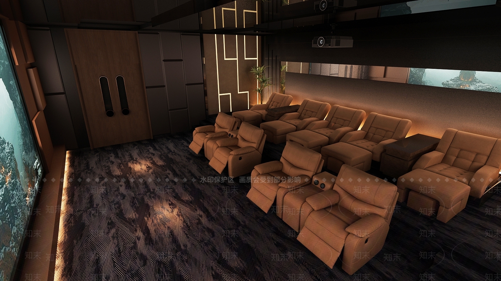 现代轻奢家居影音室3D模型下载【ID:1141753233】