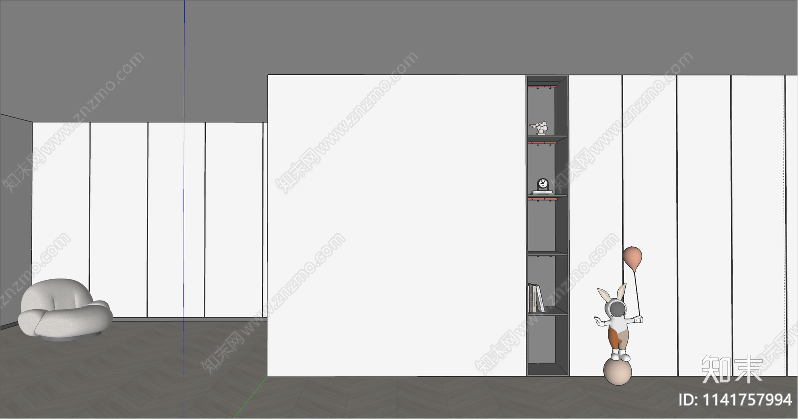 现代装饰性玄关SU模型下载【ID:1141757994】