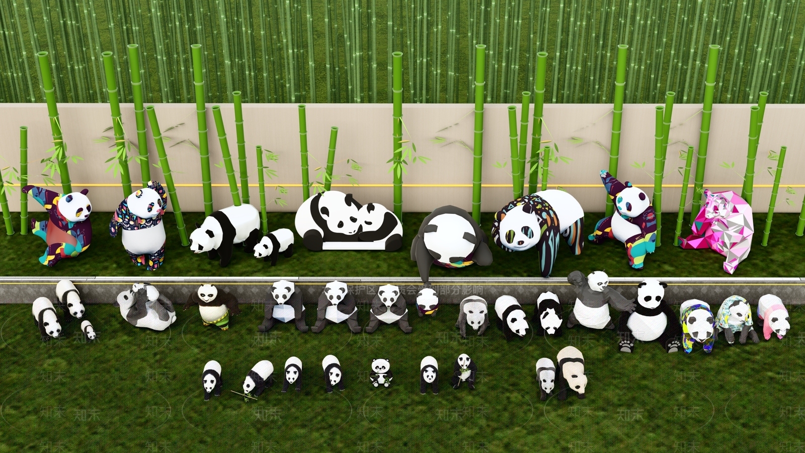 现代熊猫小品SU模型下载【ID:1141764351】