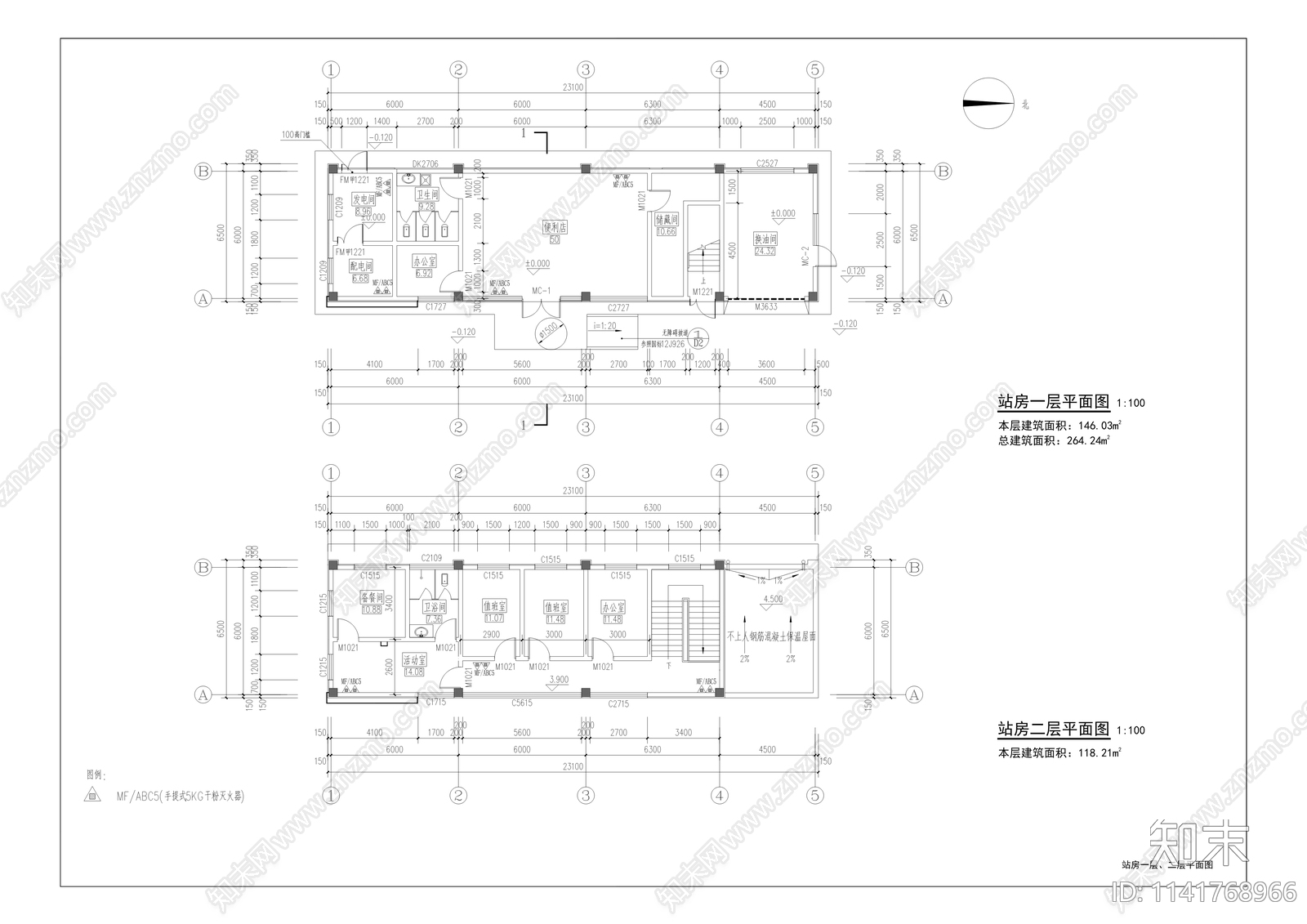 中国石油文家湾加油站建筑cad施工图下载【ID:1141768966】