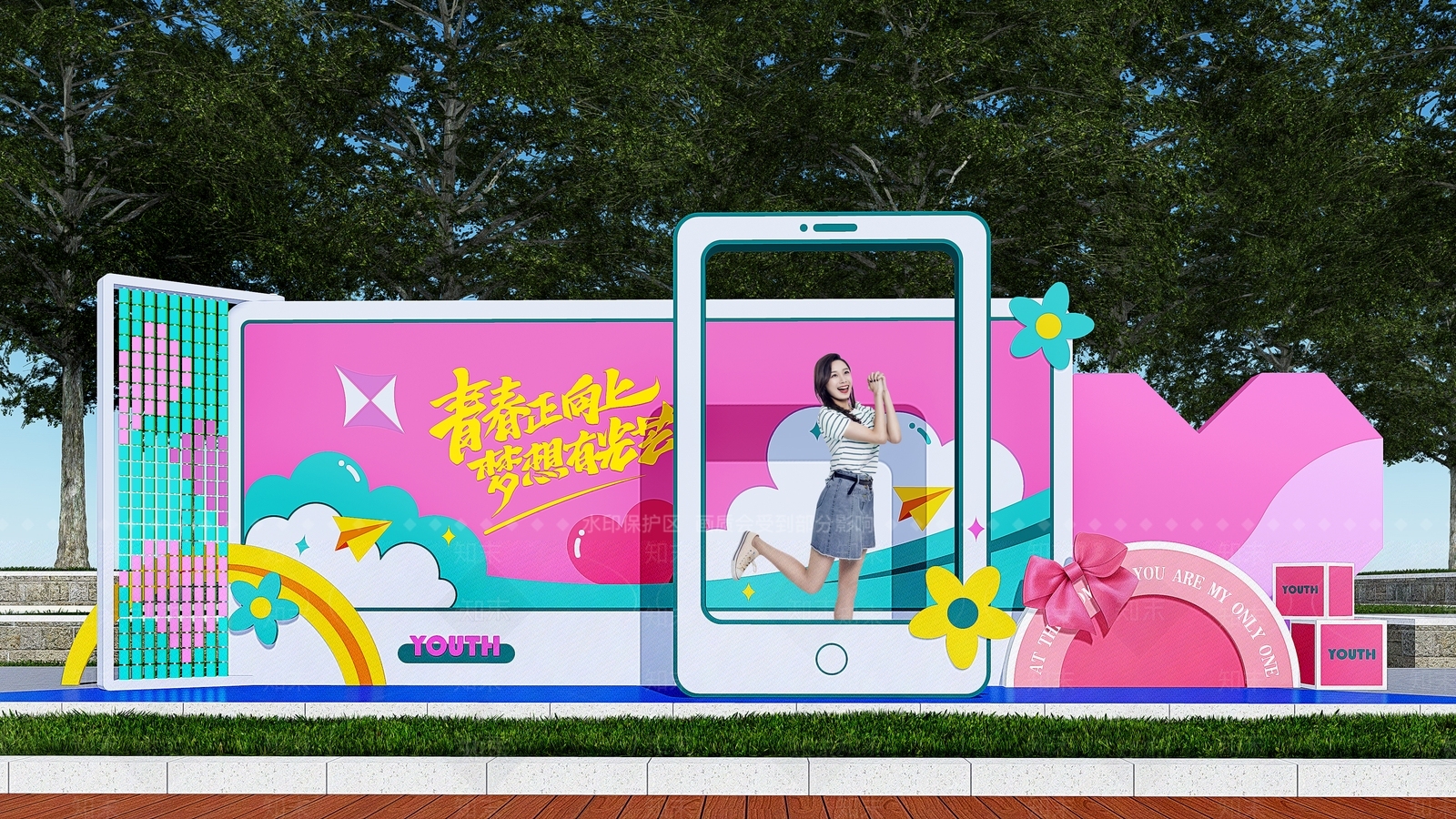 现代美陈拍照框SU模型下载【ID:1141769058】